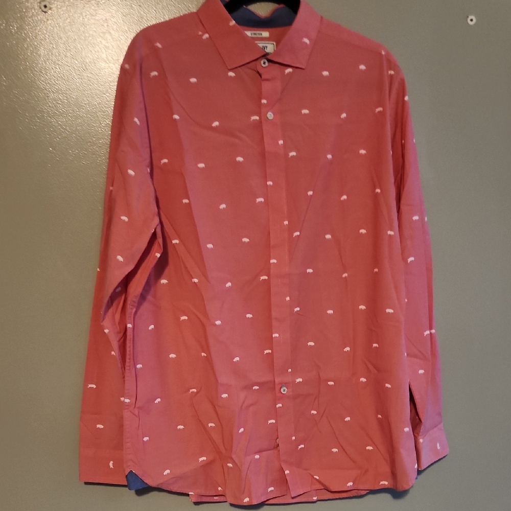 Crown & Ivy Men's Coral Button Down Shirt, Size Large